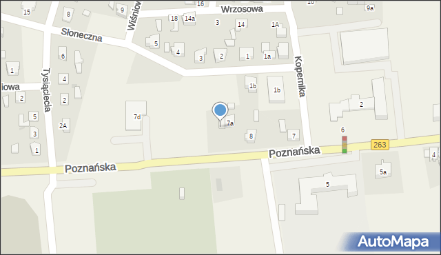 Babiak, Poznańska, 7b, mapa Babiak