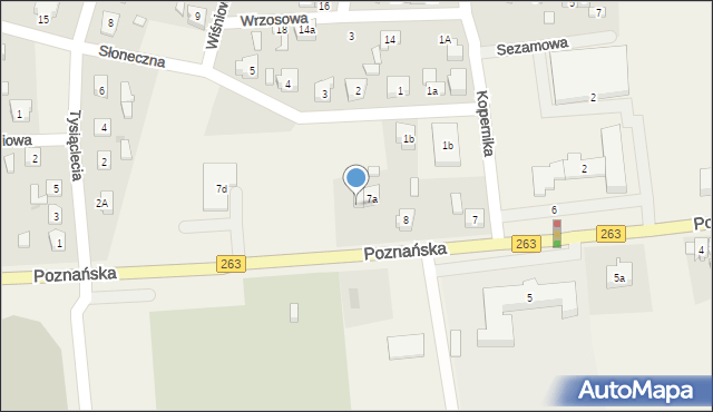 Babiak, Poznańska, 7b, mapa Babiak