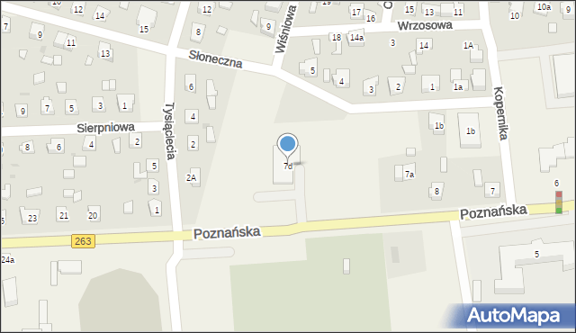 Babiak, Poznańska, 7d, mapa Babiak