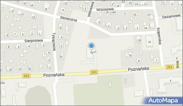 Babiak, Poznańska, 7d, mapa Babiak