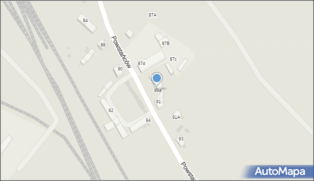 Baborów, Powstańców, 89a, mapa Baborów