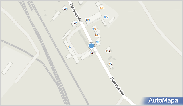 Baborów, Powstańców, 94, mapa Baborów