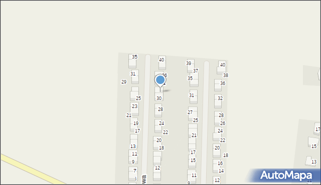 Baczyna, Poziomkowa, 32, mapa Baczyna