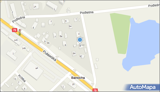 Baniocha, Podleśna, 8, mapa Baniocha