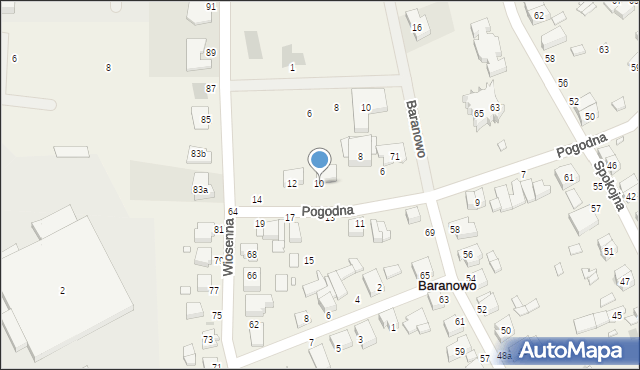 Baranowo, Pogodna, 10, mapa Baranowo