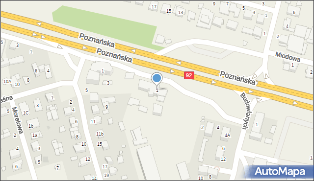 Baranowo, Poznańska, 1, mapa Baranowo