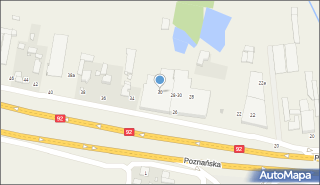 Baranowo, Poznańska, 30, mapa Baranowo