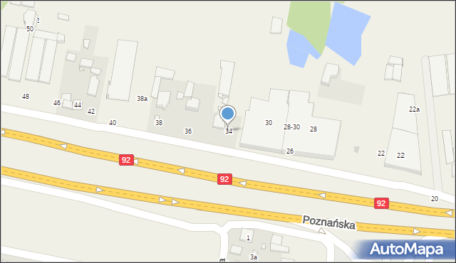 Baranowo, Poznańska, 34, mapa Baranowo