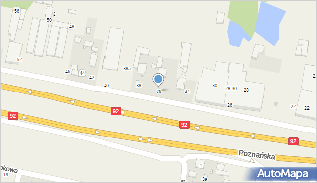 Baranowo, Poznańska, 36, mapa Baranowo