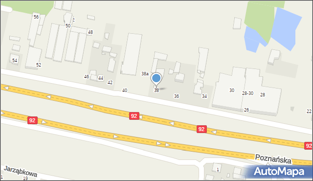 Baranowo, Poznańska, 38, mapa Baranowo