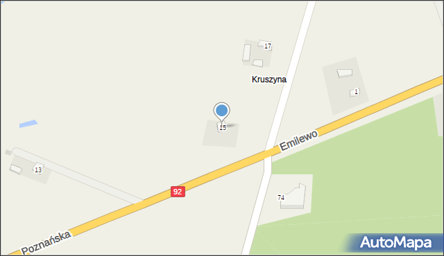 Barłogi, Poznańska, 15, mapa Barłogi