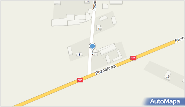 Barłogi, Poznańska, 9, mapa Barłogi