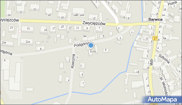 Barwice, Podgórna, 7, mapa Barwice