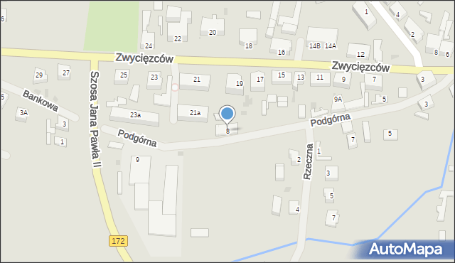 Barwice, Podgórna, 8, mapa Barwice