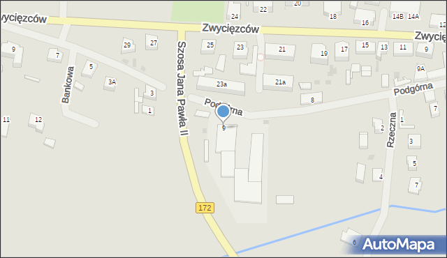 Barwice, Podgórna, 9, mapa Barwice
