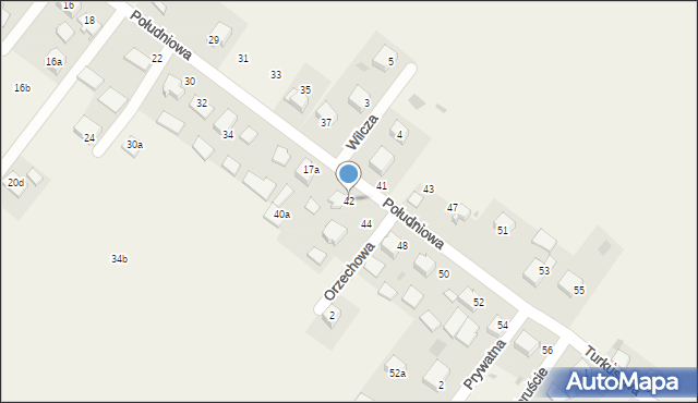 Bębło, Południowa, 42, mapa Bębło