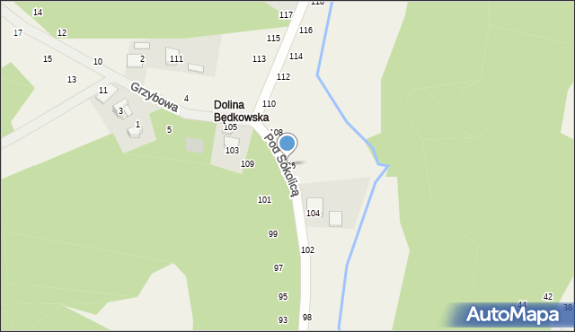 Będkowice, Pod Sokolicą, 106, mapa Będkowice