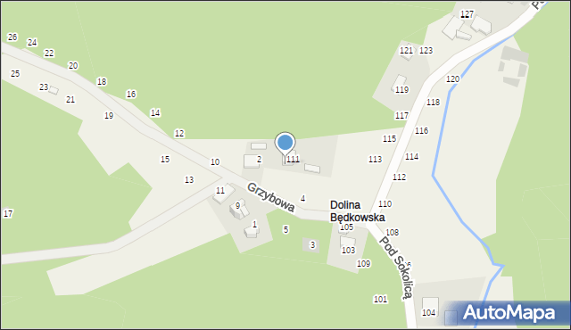 Będkowice, Pod Sokolicą, 111, mapa Będkowice