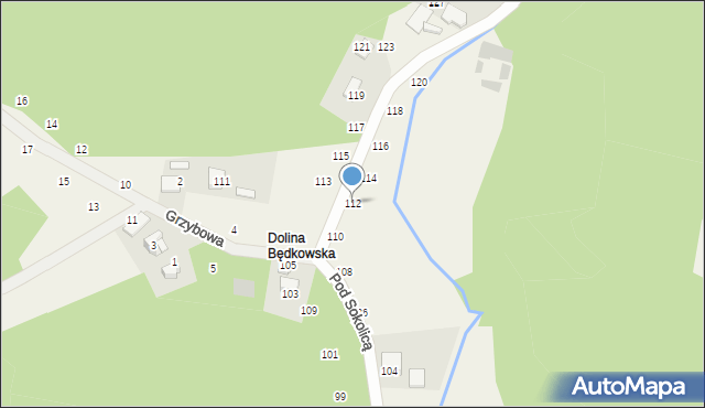 Będkowice, Pod Sokolicą, 112, mapa Będkowice