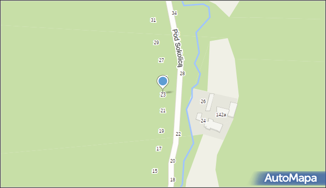 Będkowice, Pod Sokolicą, 23, mapa Będkowice