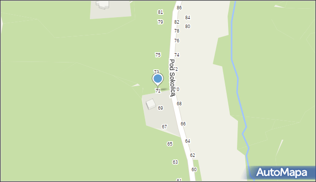 Będkowice, Pod Sokolicą, 71, mapa Będkowice
