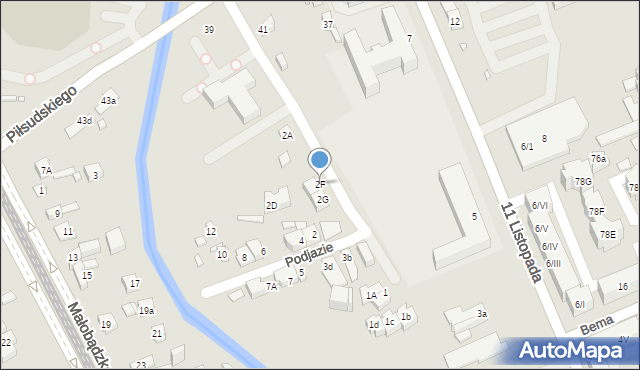 Będzin, Podjazie, 2F, mapa Będzin