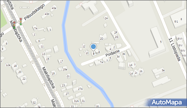 Będzin, Podjazie, 8, mapa Będzin