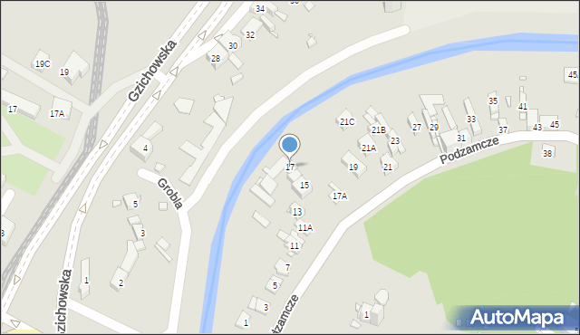 Będzin, Podzamcze, 17, mapa Będzin