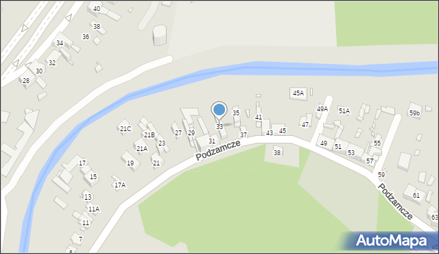 Będzin, Podzamcze, 33, mapa Będzin