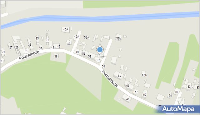 Będzin, Podzamcze, 57A, mapa Będzin