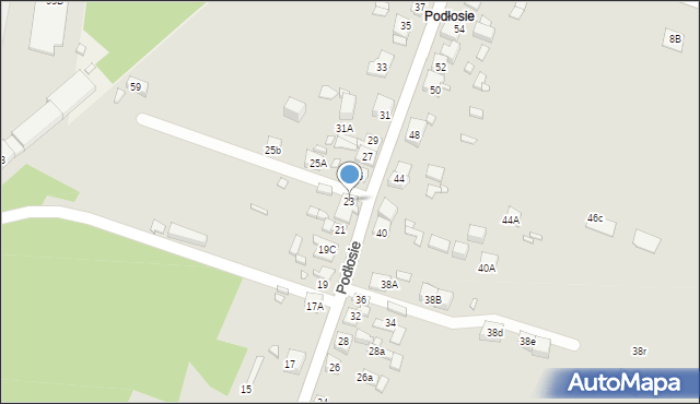 Będzin, Podłosie, 23, mapa Będzin