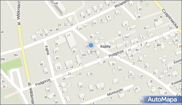 Bełchatów, Podgórze, 15, mapa Bełchatów