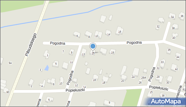 Bełchatów, Pogodna, 15, mapa Bełchatów