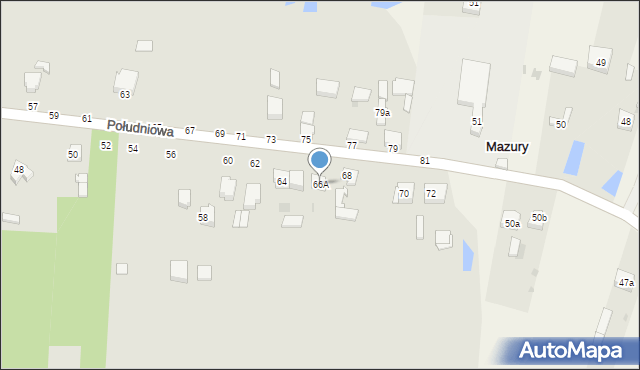 Bełchatów, Południowa, 66A, mapa Bełchatów