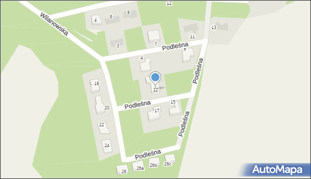 Bezrzecze, Podleśna, 12, mapa Bezrzecze