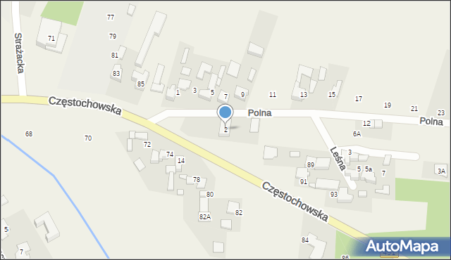 Biała, Polna, 2, mapa Biała