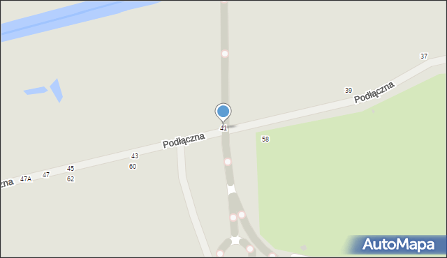 Biała Podlaska, Podłączna, 41, mapa Białej Podlaskiej