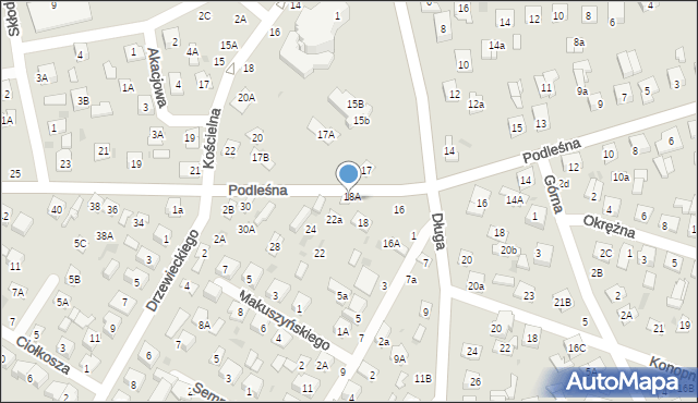 Biała Podlaska, Podleśna, 20, mapa Białej Podlaskiej