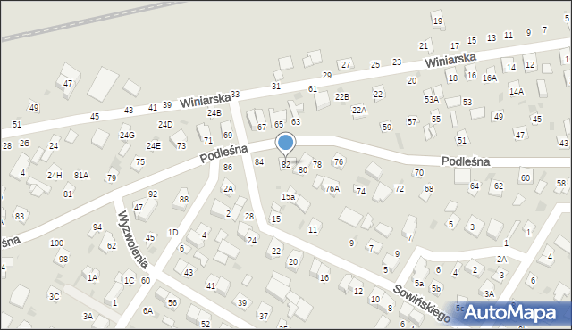 Biała Podlaska, Podleśna, 82, mapa Białej Podlaskiej