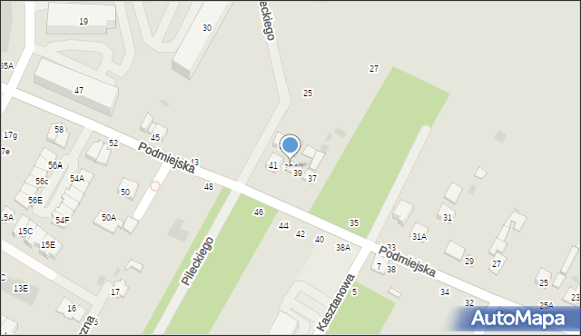 Biała Podlaska, Podmiejska, 39A, mapa Białej Podlaskiej