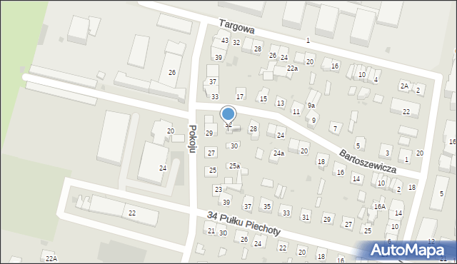 Biała Podlaska, Pokoju, 29A, mapa Białej Podlaskiej