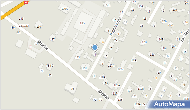 Biała Podlaska, Poprzeczna, 4, mapa Białej Podlaskiej