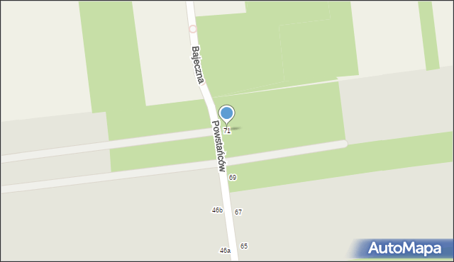 Biała Podlaska, Powstańców, 71, mapa Białej Podlaskiej