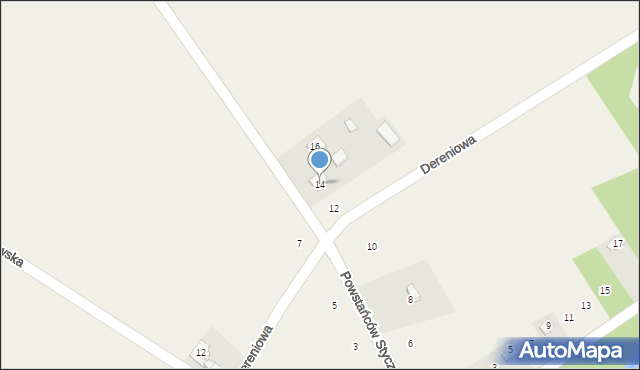 Biała Wielka, Powstańców Styczniowych, 14, mapa Biała Wielka