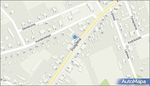 Białośliwie, Podgórna, 19, mapa Białośliwie