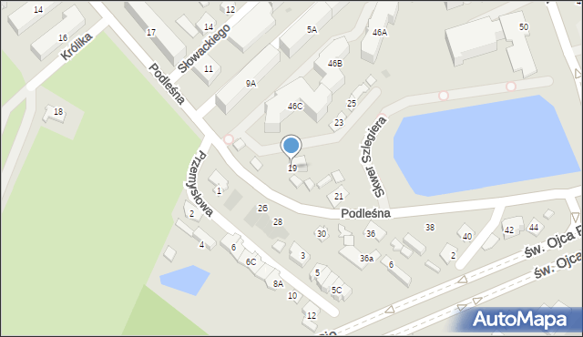 Białystok, Podleśna, 19, mapa Białegostoku