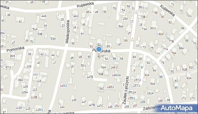 Białystok, Pomorska, 52, mapa Białegostoku