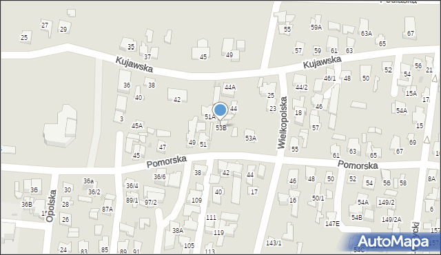 Białystok, Pomorska, 53B, mapa Białegostoku