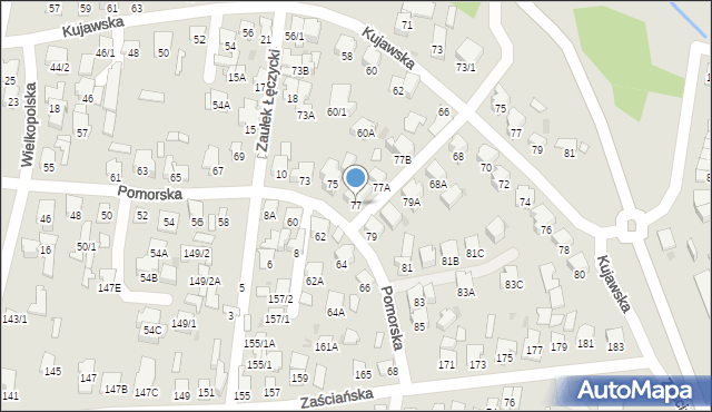 Białystok, Pomorska, 77, mapa Białegostoku