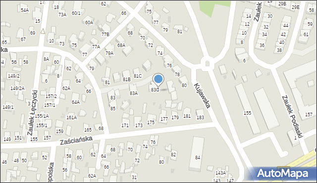 Białystok, Pomorska, 83D, mapa Białegostoku